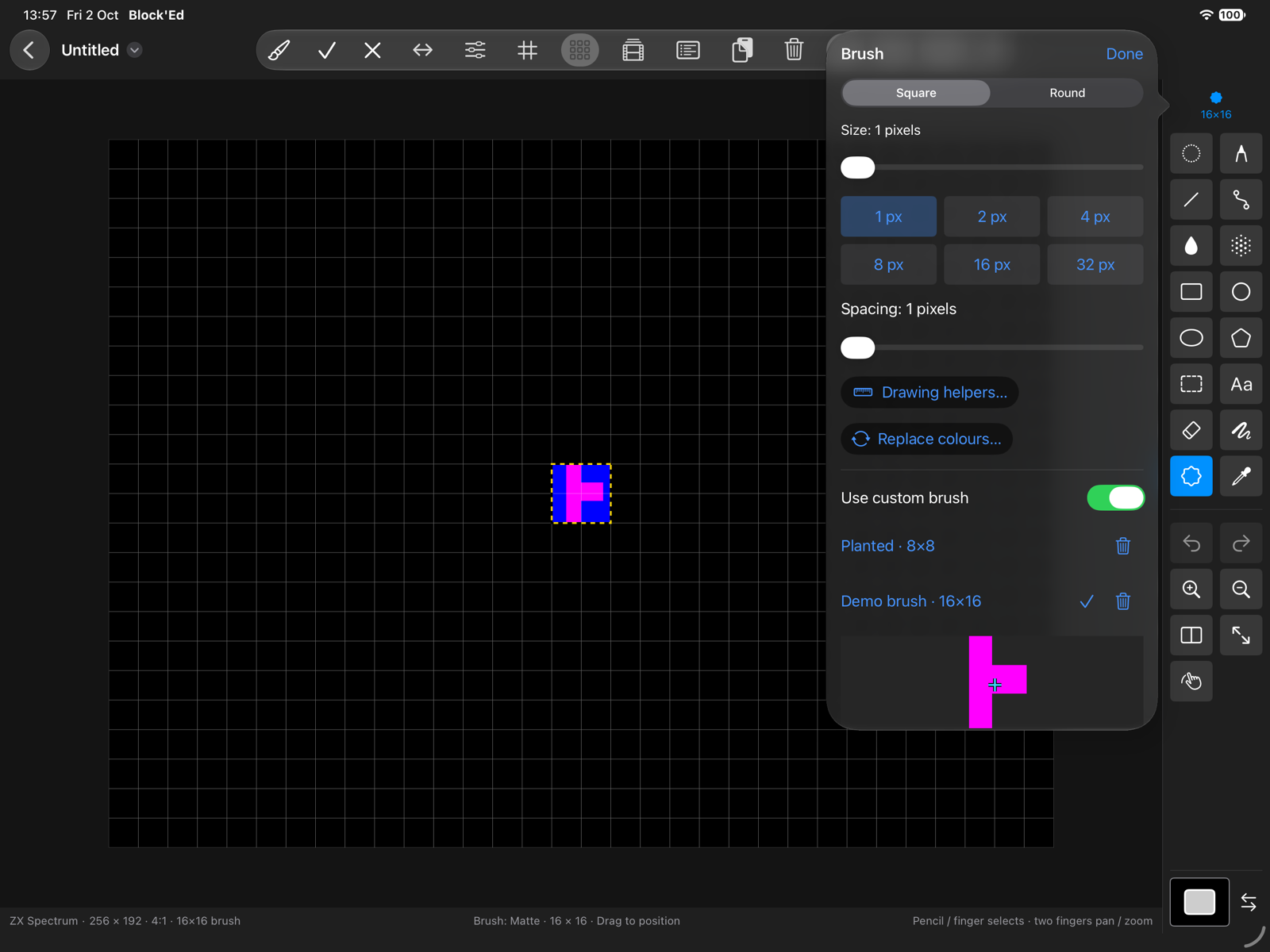 The Brush popover